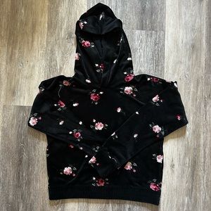 Black Velvet Flower Hoodie